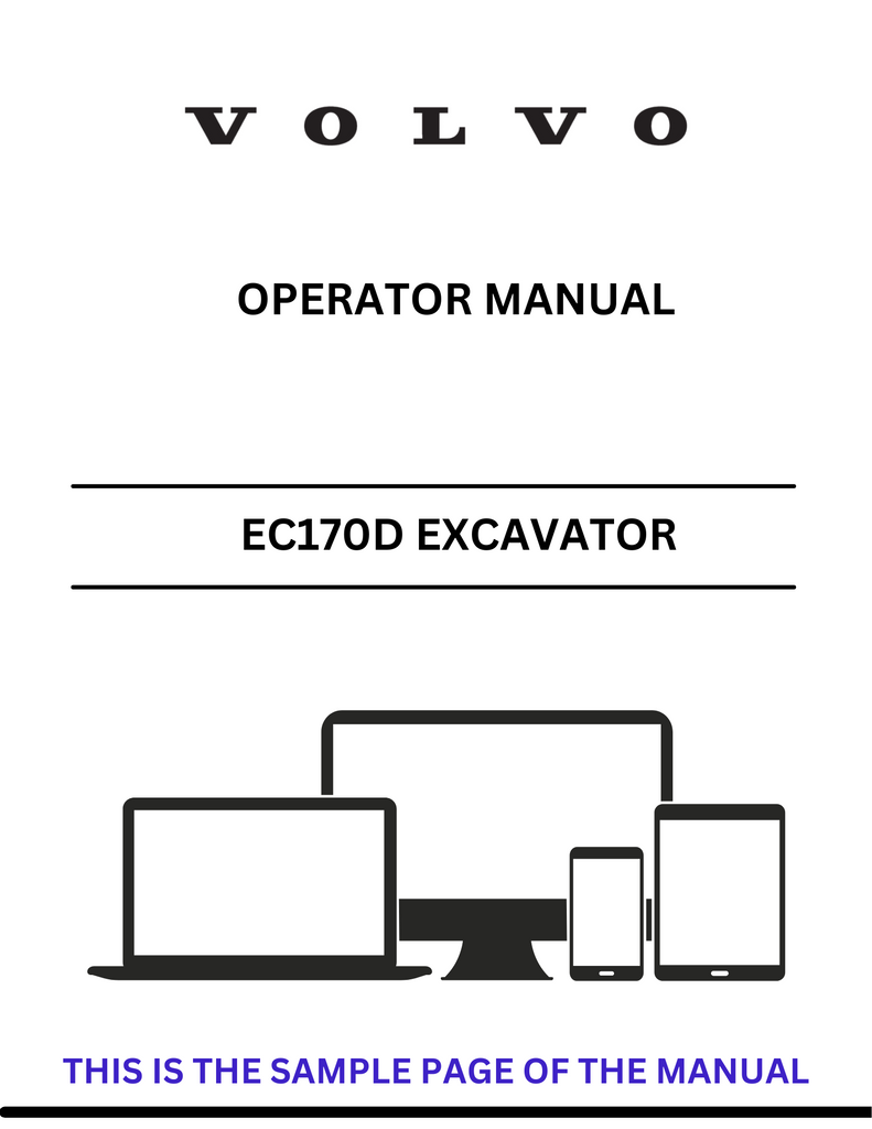 VOLVO EC170D L EXCAVATOR (EXC) OPERATOR MANUAL (PDF FILE)
