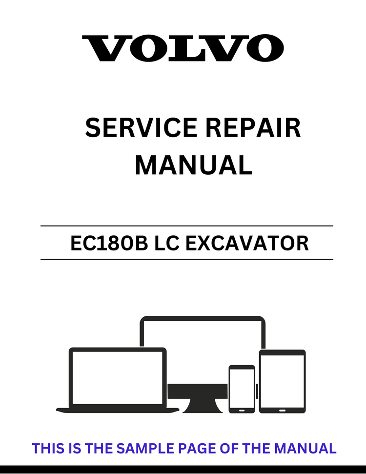 VOLVO EC180B LC EXCAVATOR SERVICE REPAIR MANUAL - PDF FILE