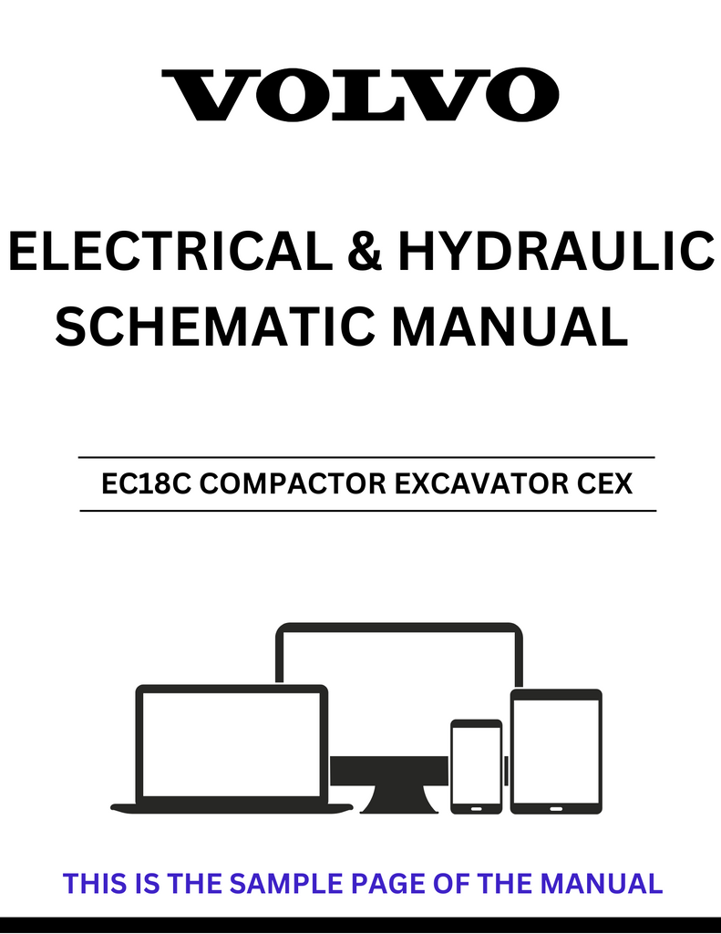 VOLVO EC18C COMPACTOR EXCAVATOR CEX ELECTRICAL AND HYDRAULIC SCHEMATIC