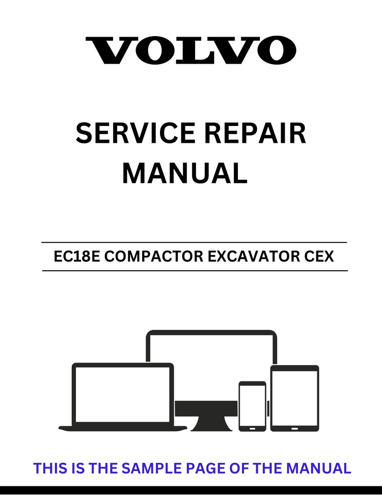 VOLVO EC18E COMPACTOR EXCAVATOR CEX SERVICE REPAIR MANUAL - PDF FILE