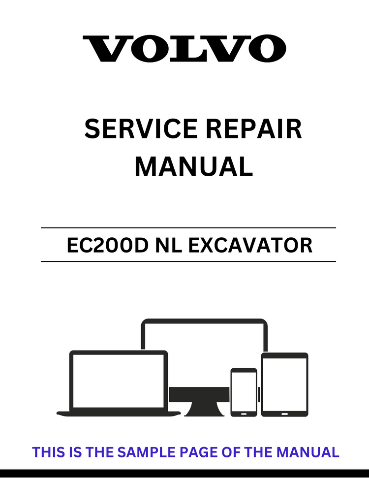 VOLVO EC200D NL EXCAVATOR SERVICE REPAIR MANUAL - PDF FILE