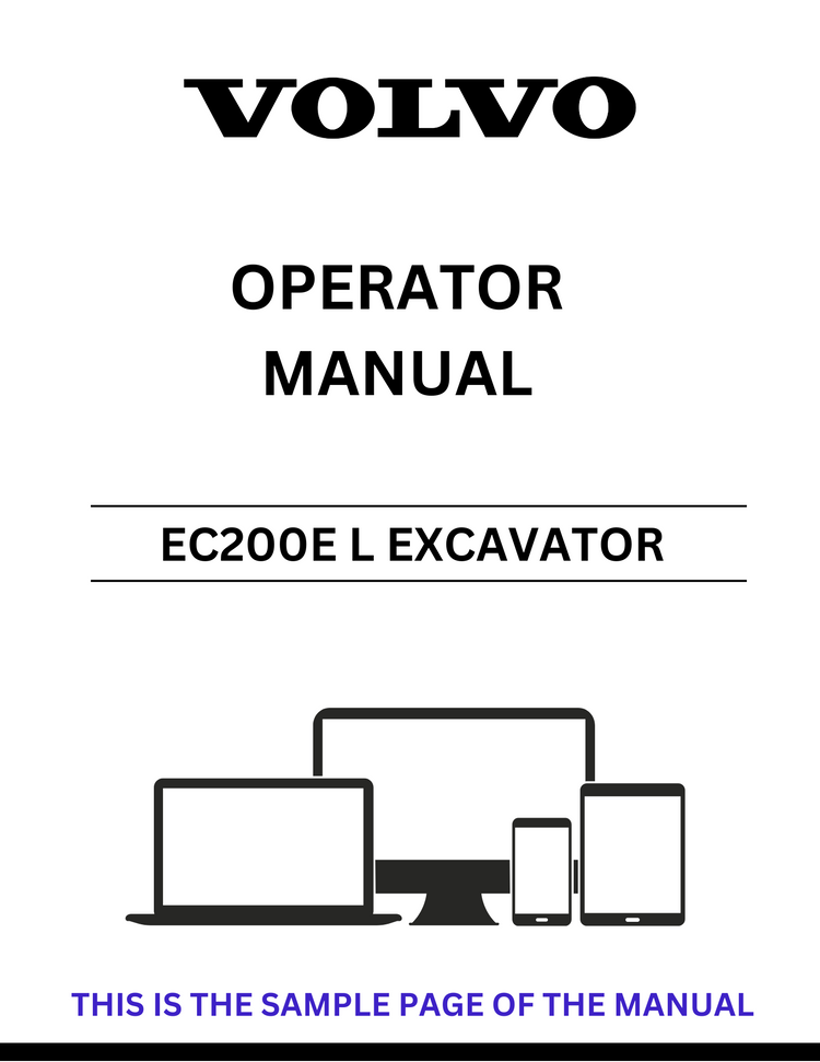 VOLVO EC200E L EXCAVATOR OPERATOR MANUAL - PDF FILE