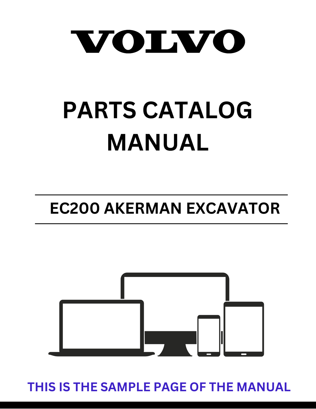 VOLVO EC200 AKERMAN EXCAVATOR PARTS CATALOG MANUAL SN 2101-2759 - PDF FILE