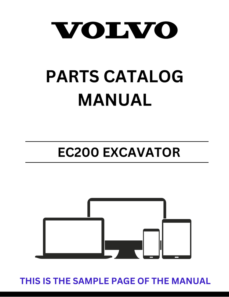 VOLVO EC200 EXCAVATOR PARTS CATALOG MANUAL SN 2760-9999 - PDF FILE
