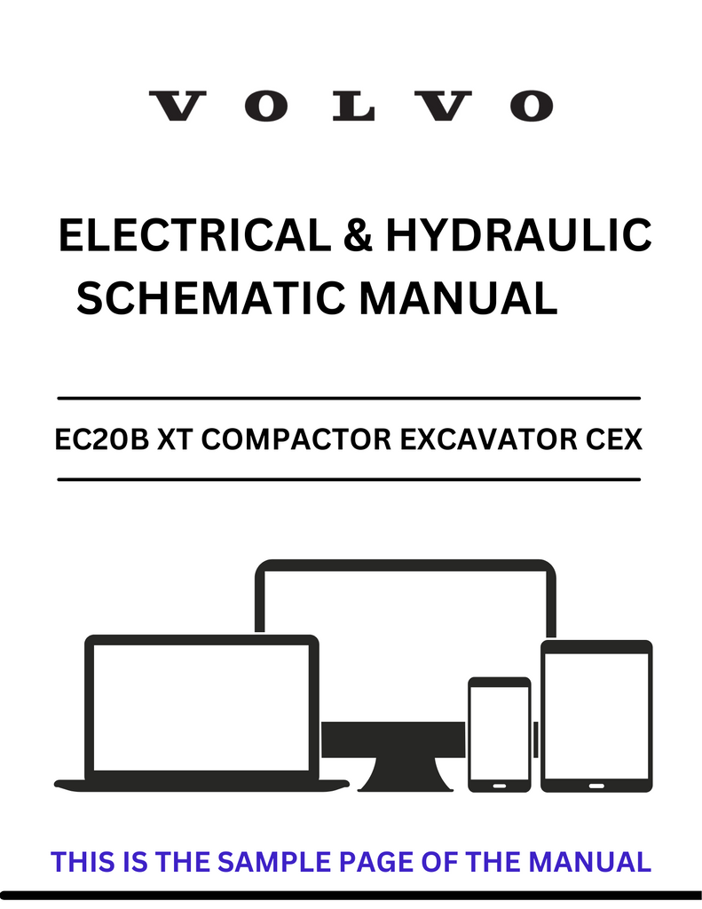 VOLVO EC20B XT COMPACTOR EXCAVATOR CEX ELECTRICAL AND HYDRAULIC SCHEMATIC