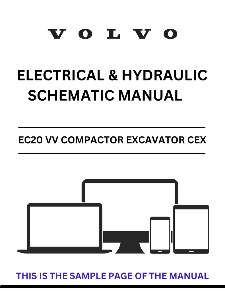 VOLVO EC20 VV COMPACTOR EXCAVATOR CEX ELECTRICAL AND HYDRAULIC SCHEMATIC MANUAL - PDF FILE