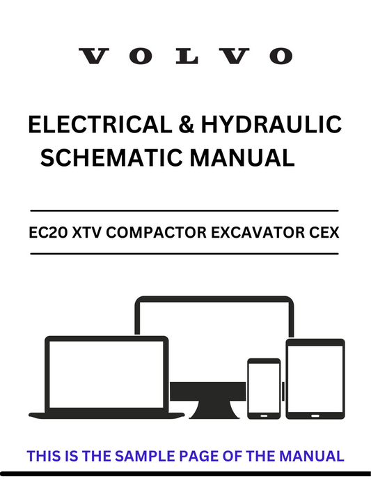 VOLVO EC20 XTV COMPACTOR EXCAVATOR CEX ELECTRICAL AND HYDRAULIC SCHEMATIC