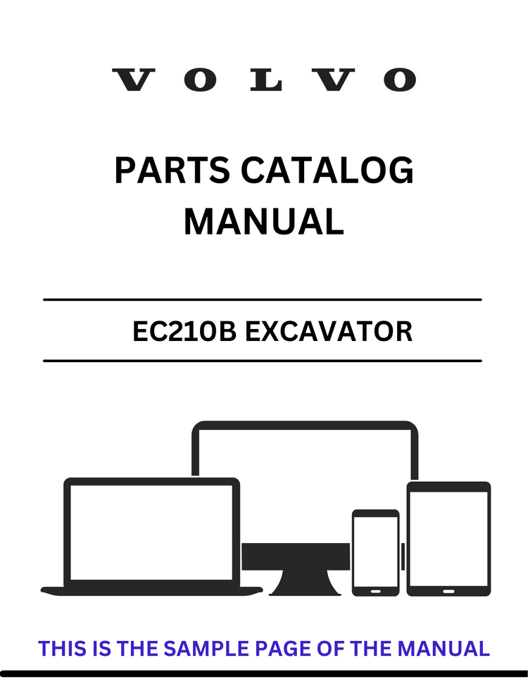 VOLVO EC210B EXCAVATOR PARTS CATALOG MANUAL SN 35001-39999, 40001-41093, 50001-52370, 70001-79999, 80001-80188, 81001-85581, 90001-92051, 95001-95057 - PDF FILE