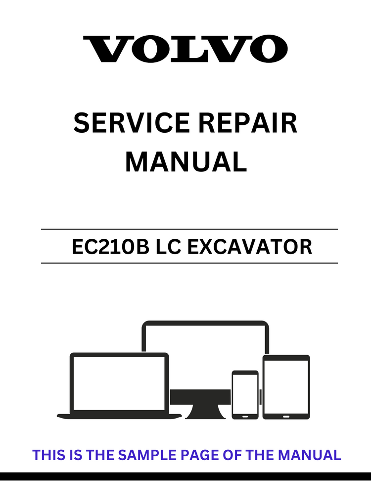 VOLVO EC210B LC EXCAVATOR SERVICE REPAIR MANUAL - PDF FILE
