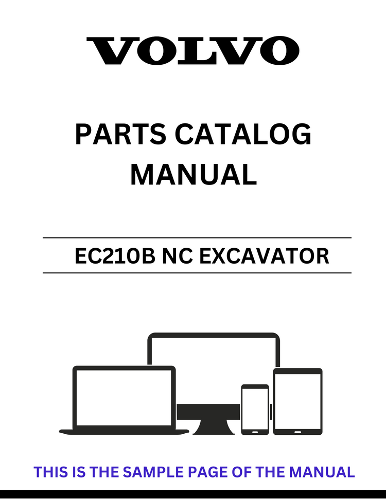 VOLVO EC210B NC EXCAVATOR PARTS CATALOG MANUAL SN 10001-19999, 20001-20837, 23001-25067, 30001-34952 - PDF FILE