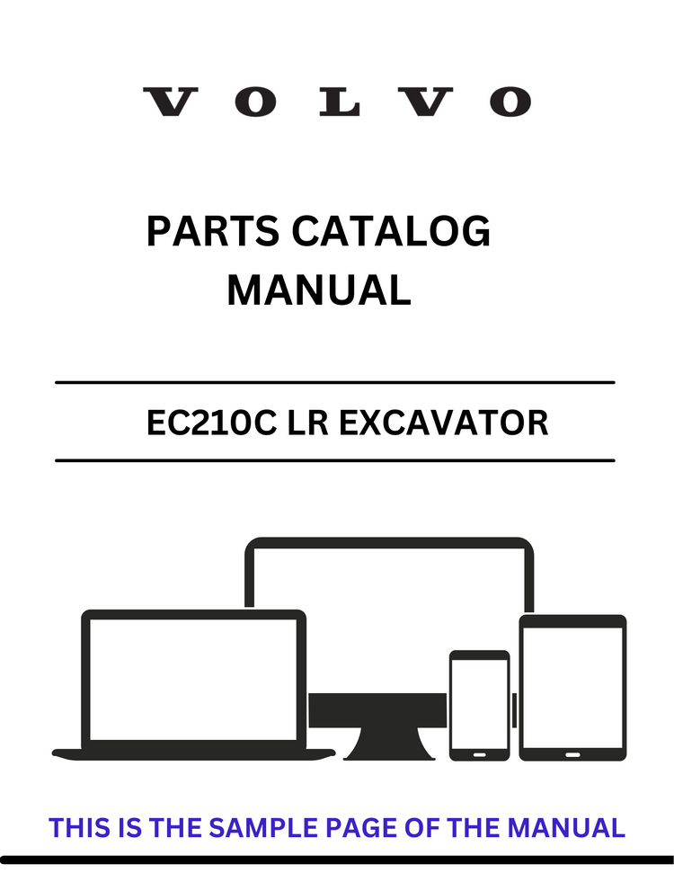 VOLVO EC210C LR EXCAVATOR PARTS CATALOG MANUAL SN 110001-112052, 120001-122073, 140001-140246 - PDF FILE