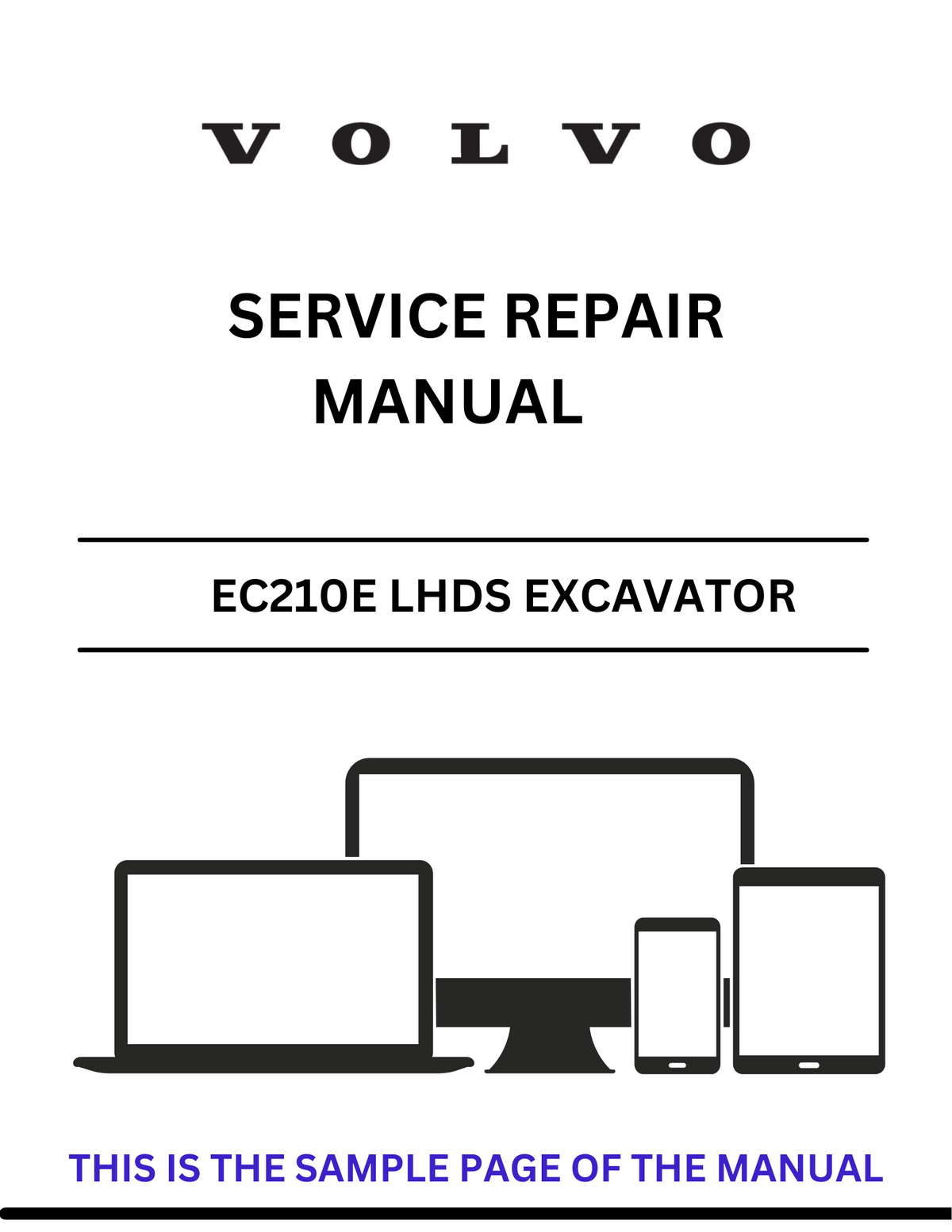 VOLVO EC210E LHDS EXCAVATOR SERVICE REPAIR MANUAL - PDF FILE