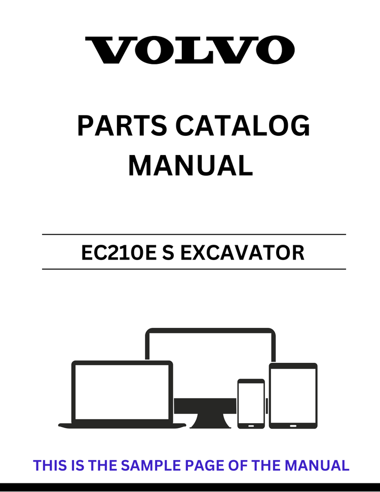 VOLVO EC210E S EXCAVATOR PARTS CATALOG MANUAL S 130001 - PDF FILE