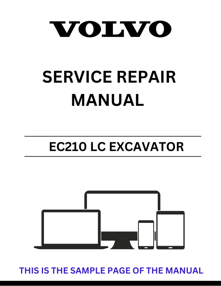 VOLVO EC210 LC EXCAVATOR SERVICE REPAIR MANUAL - PDF FILE
