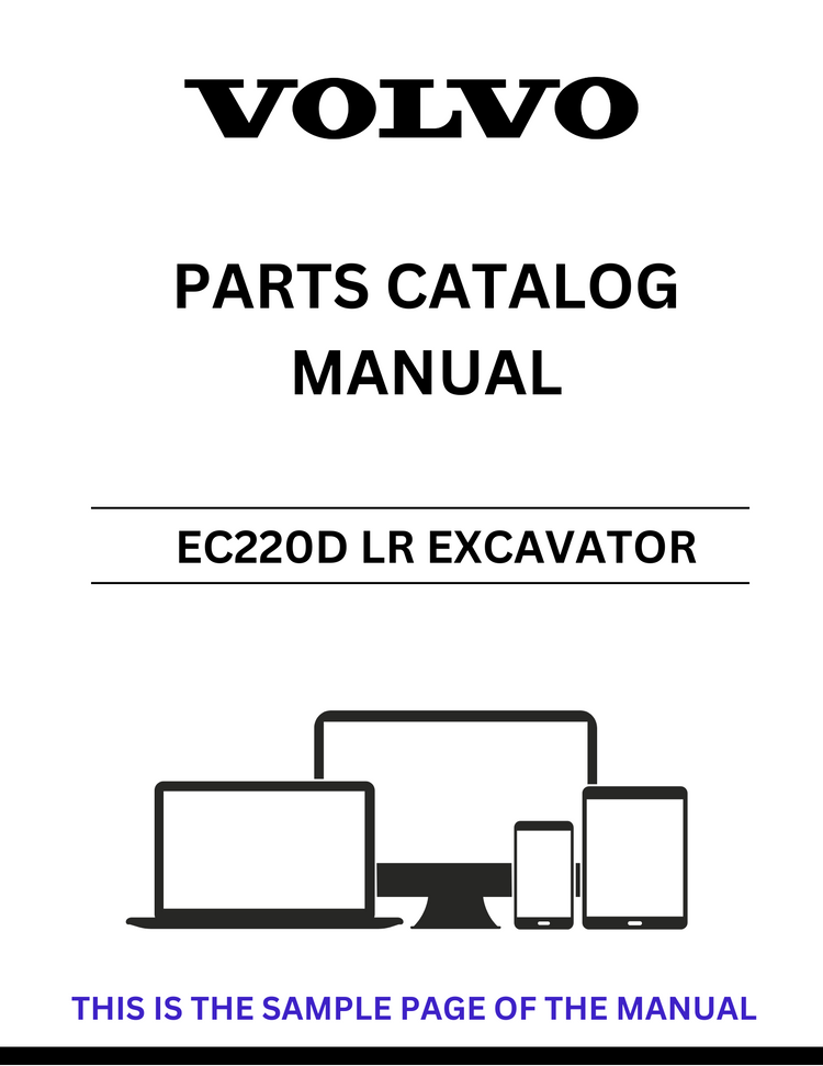 VOLVO EC220D LR EXCAVATOR PARTS CATALOG MANUAL SN 240001-245001 - PDF FILE