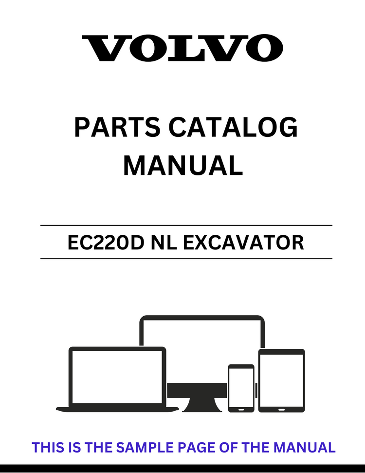 VOLVO EC220D NL EXCAVATOR PARTS CATALOG MANUAL SN 240001-245001 - PDF FILE
