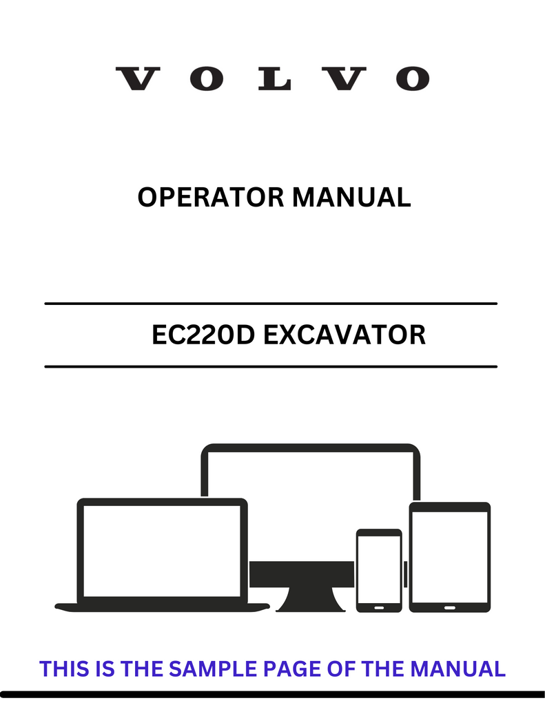VOLVO EC220D N EXCAVATOR (EXC) OPERATOR MANUAL (PDF FILE)