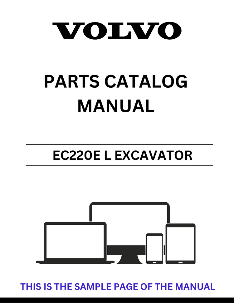 VOLVO EC220E L EXCAVATOR PARTS CATALOG MANUAL SN 323000-323001 - PDF FILE
