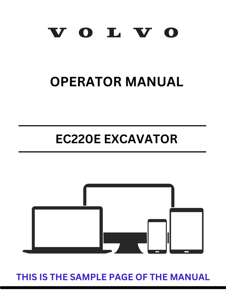 VOLVO EC220E NL EXCAVATOR (EXC) OPERATOR MANUAL (PDF FILE)