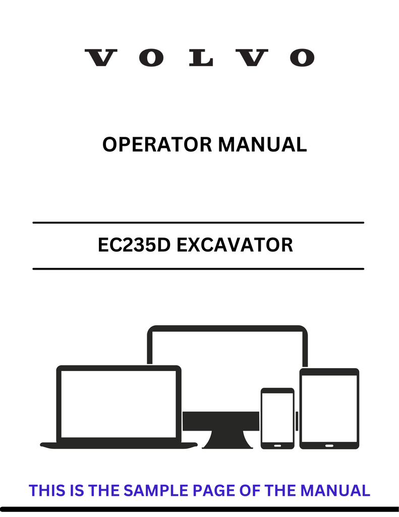 VOLVO EC235D NL EXCAVATOR (EXC) OPERATOR MANUAL (PDF FILE)