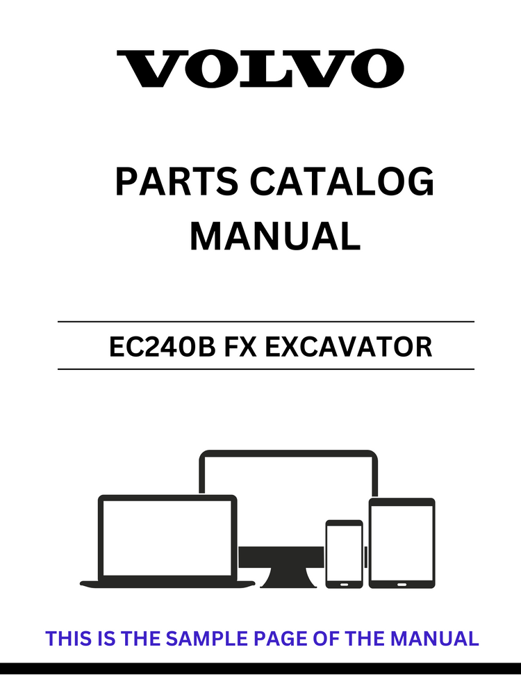 VOLVO EC240B FX EXCAVATOR PARTS CATALOG MANUAL SN 80361-85000 - PDF FILE