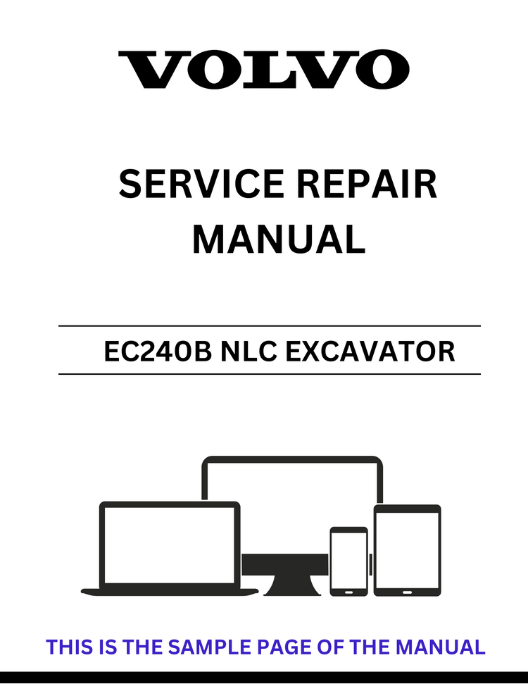 VOLVO EC240B NLC EXCAVATOR SERVICE REPAIR MANUAL - PDF FILE