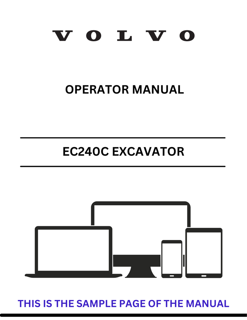 VOLVO EC240C NL EXCAVATOR (EXC) OPERATOR MANUAL (PDF FILE)
