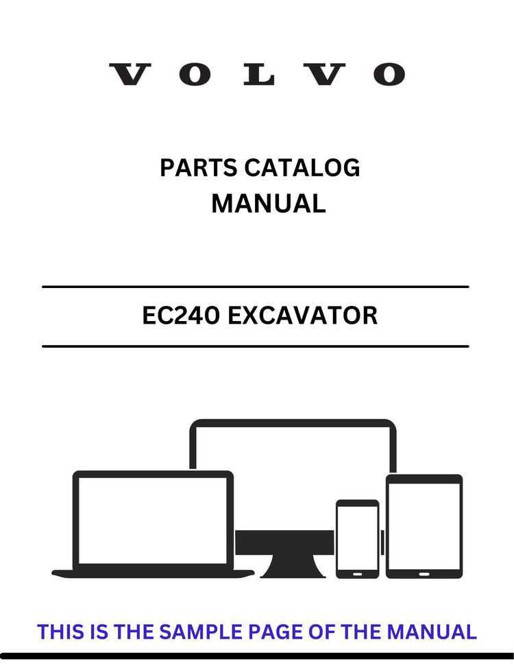 VOLVO EC240 LC EXCAVATOR (EXC) PARTS CATALOG MANUAL (PDF FILE)