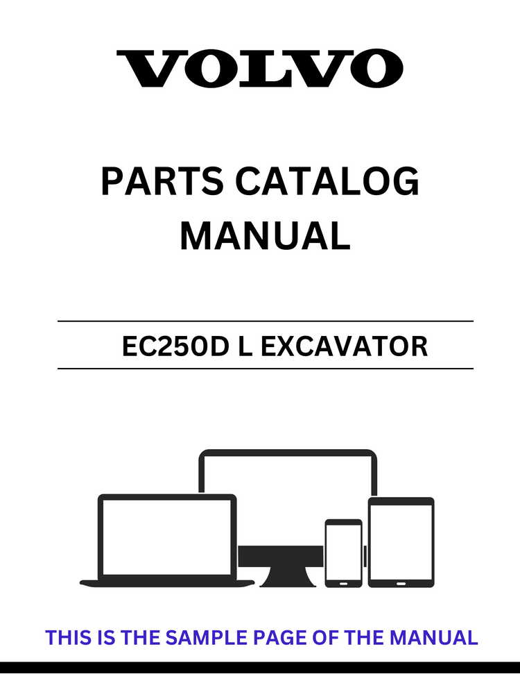 VOLVO EC250D L EXCAVATOR PARTS CATALOG MANUAL SN 245001-260001 - PDF FILE
