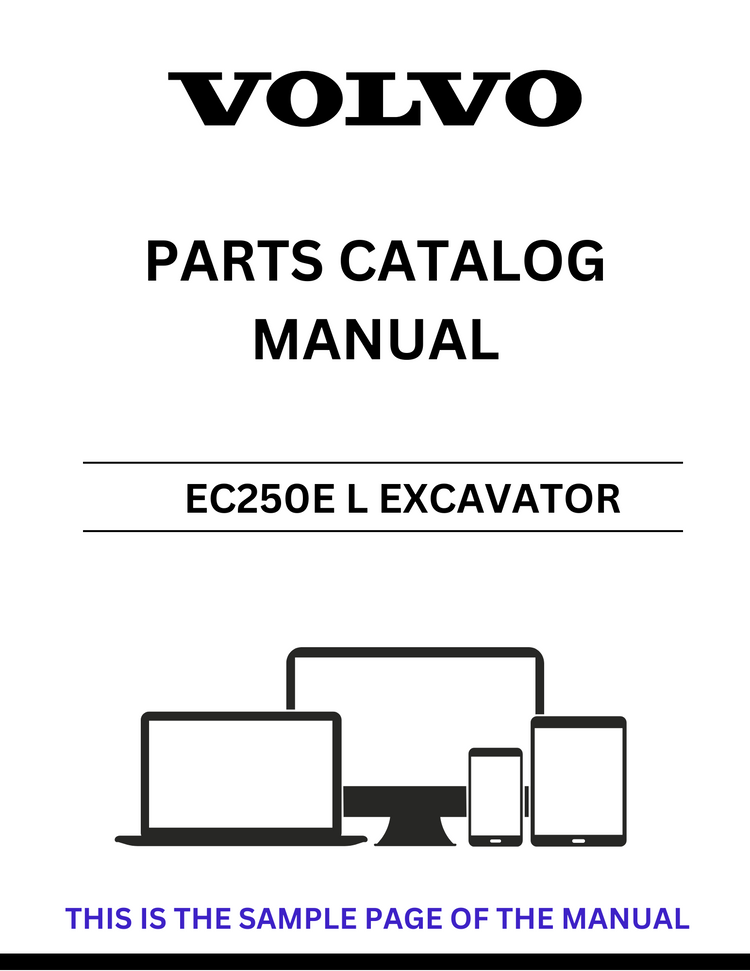 VOLVO EC250E L EXCAVATOR PARTS CATALOG MANUAL SN 310001-314000 - PDF FILE