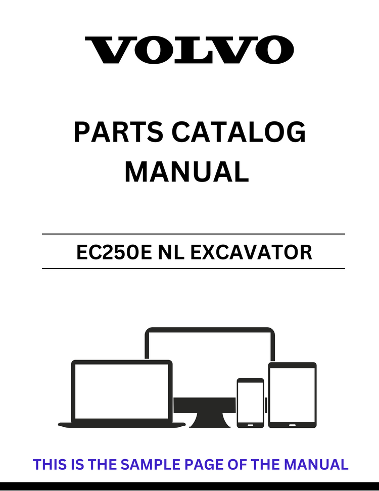 VOLVO EC250E NL EXCAVATOR PARTS CATALOG MANUAL SN 320001-323000 - PDF FILE