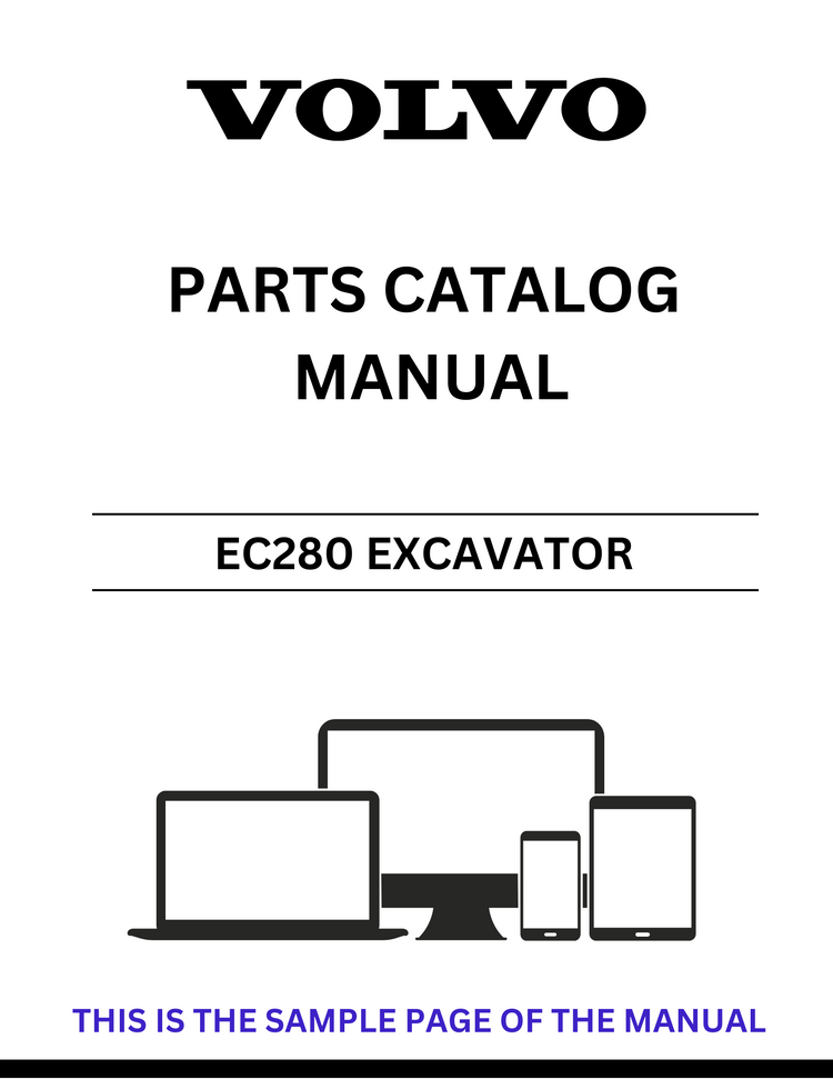VOLVO EC280 EXCAVATOR PARTS CATALOG MANUAL SN 1001-9999 - PDF FILE