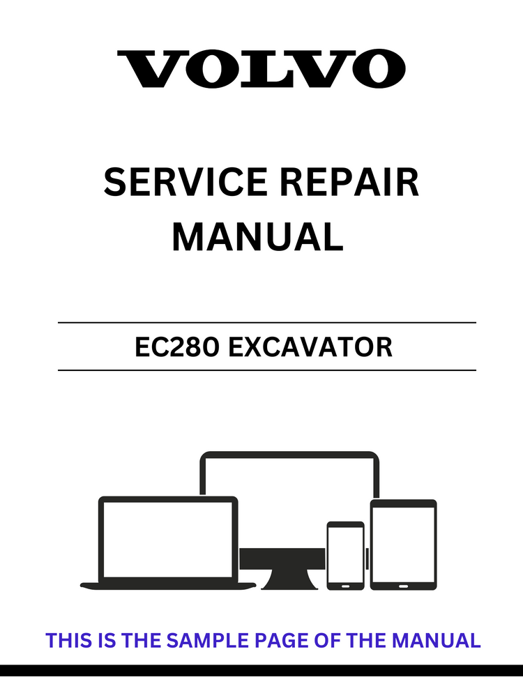 VOLVO EC280 EXCAVATOR SERVICE REPAIR MANUAL - PDF FILE