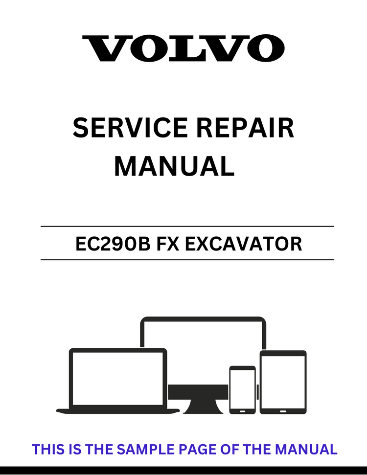 VOLVO EC290B FX EXCAVATOR SERVICE REPAIR MANUAL - PDF FILE