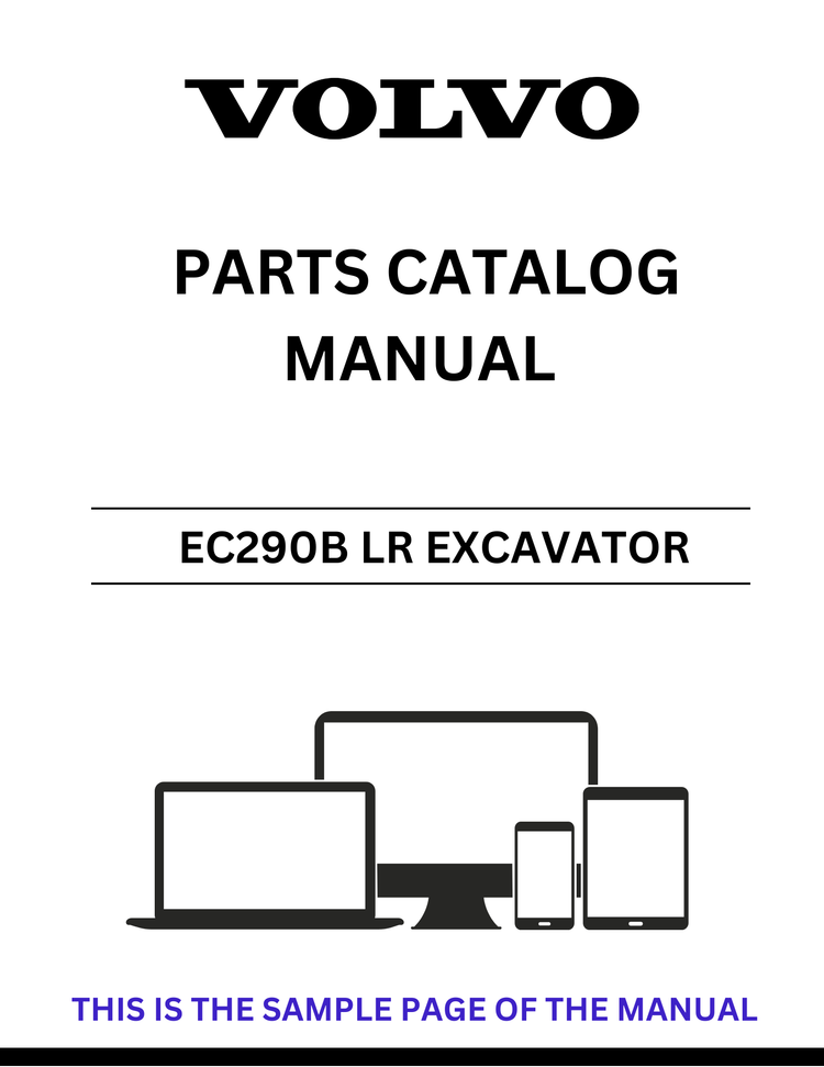 VOLVO EC290B LR EXCAVATOR PARTS CATALOG MANUAL SN 80001-85000 - PDF FILE