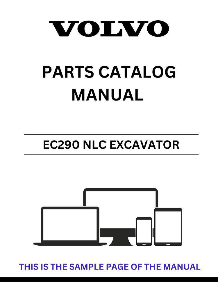VOLVO EC290 NLC EXCAVATOR PARTS CATALOG MANUAL SN 3001-9999 - PDF FILE