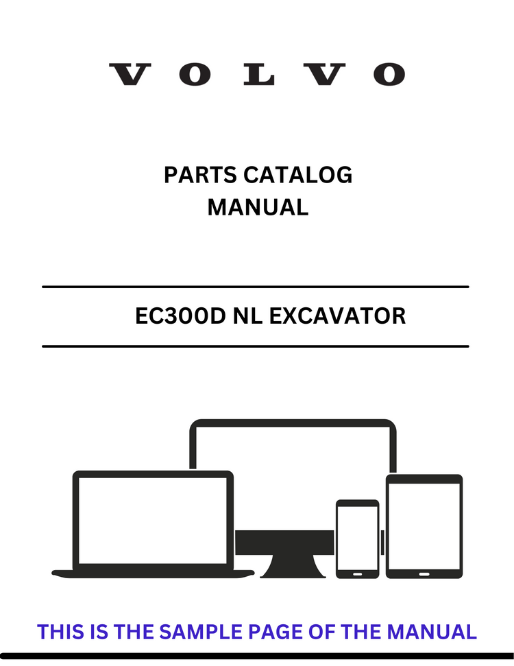 VOLVO EC300D NL EXCAVATOR (EXC) PARTS CATALOG MANUAL (PDF FILE)