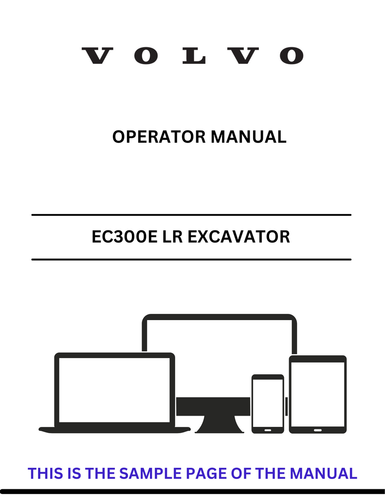 VOLVO EC300E LR EXCAVATOR (EXC) OPERATOR MANUAL (PDF FILE)