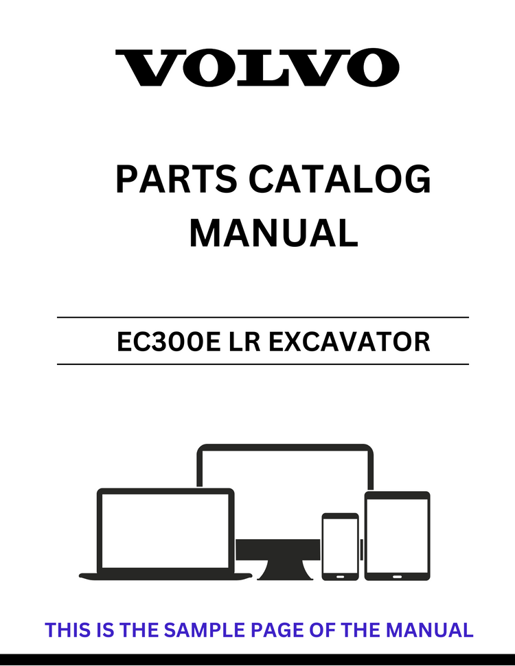 VOLVO EC300E LR EXCAVATOR PARTS CATALOG MANUAL SN 310001-314000 - PDF FILE