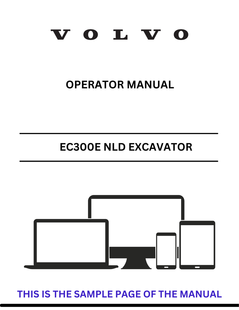 VOLVO EC300E NLD EXCAVATOR (EXC) OPERATOR MANUAL (PDF FILE)