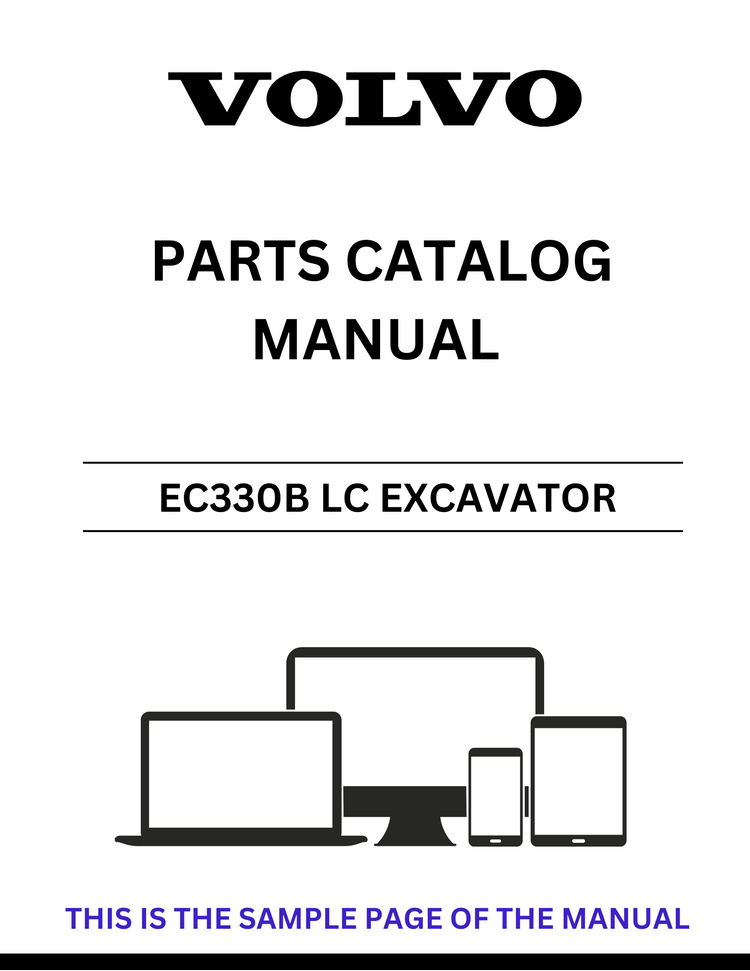 VOLVO EC330B LC EXCAVATOR PARTS CATALOG MANUAL SN 80001-80425 - PDF FILE