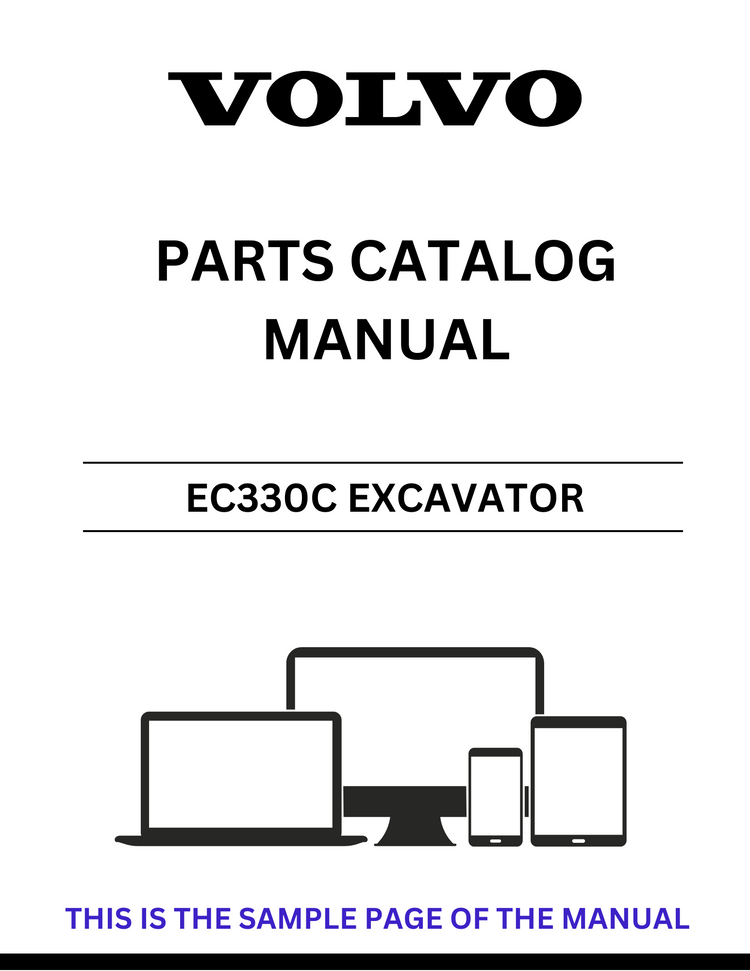 VOLVO EC330C EXCAVATOR PARTS CATALOG MANUAL SN 110001-140001 - PDF FILE