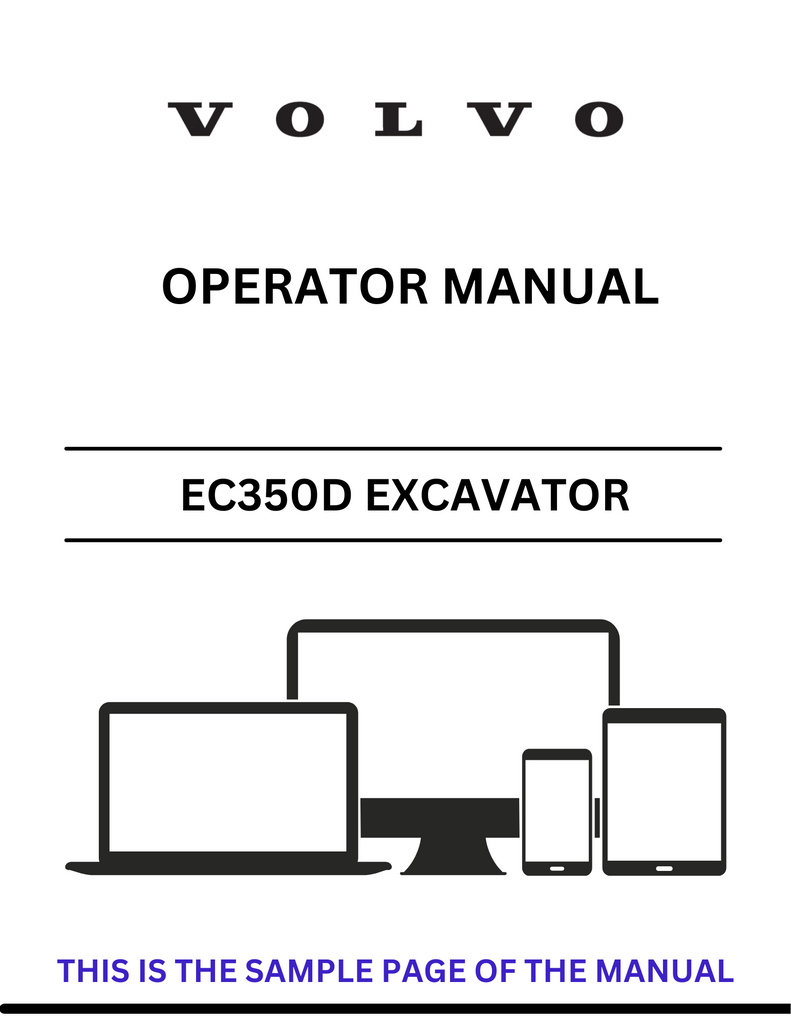 VOLVO EC350D EXCAVATOR (EXC) OPERATOR MANUAL (PDF FILE)
