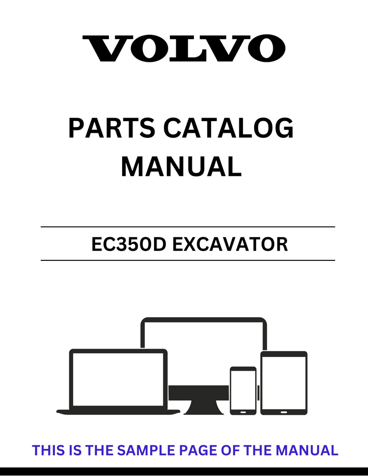 VOLVO EC350D EXCAVATOR PARTS CATALOG MANUAL SN 270001-280001 - PDF FILE