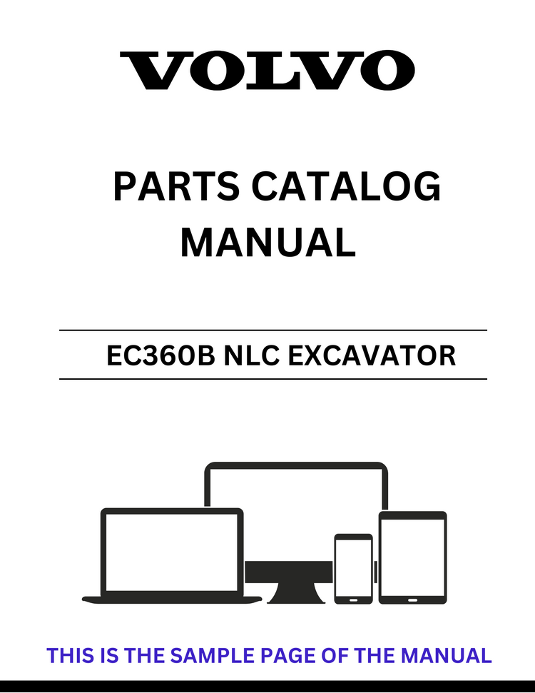 VOLVO EC360B NLC EXCAVATOR PARTS CATALOG MANUAL SN 80001-85000 - PDF FILE