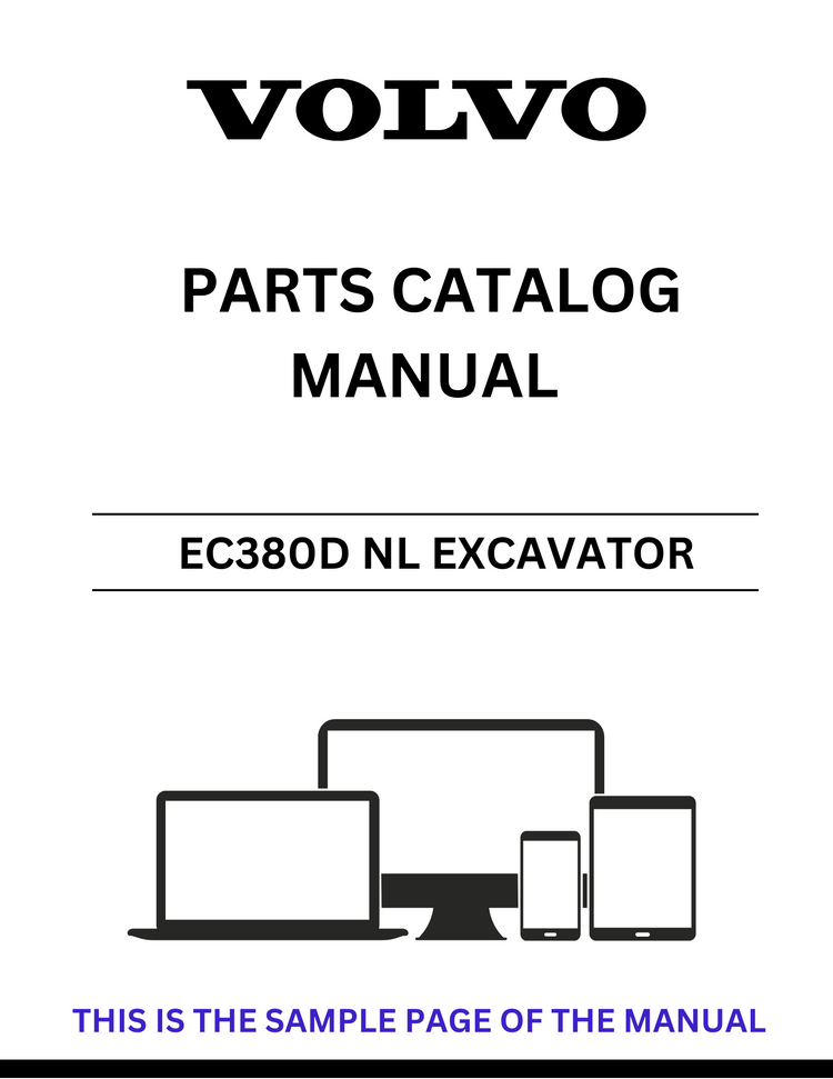 VOLVO EC380D NL EXCAVATOR PARTS CATALOG MANUAL SN 270001-28001 - PDF FILE
