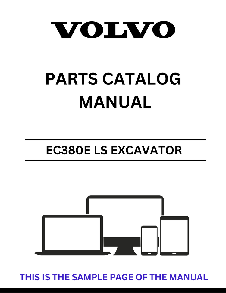 VOLVO EC380E LS EXCAVATOR PARTS CATALOG MANUAL SN 130001 - PDF FILE
