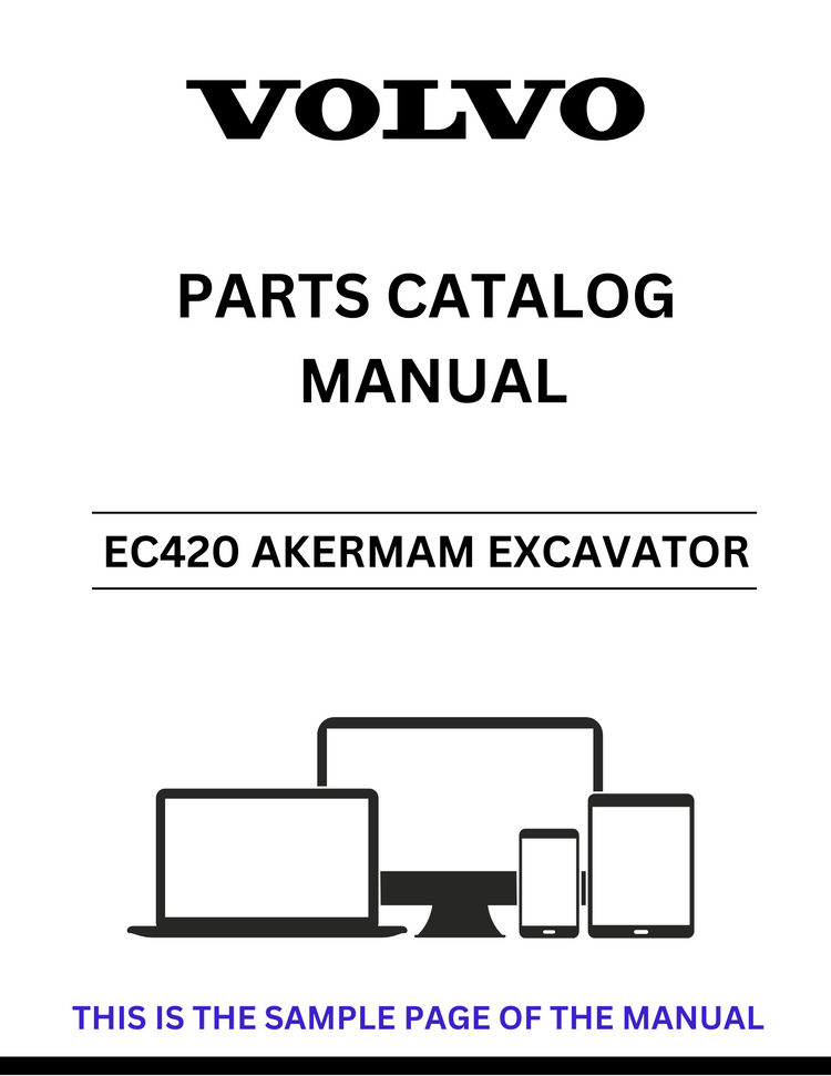 VOLVO EC420 AKERMAM EXCAVATOR PARTS CATALOG MANUAL SN 1357-1550