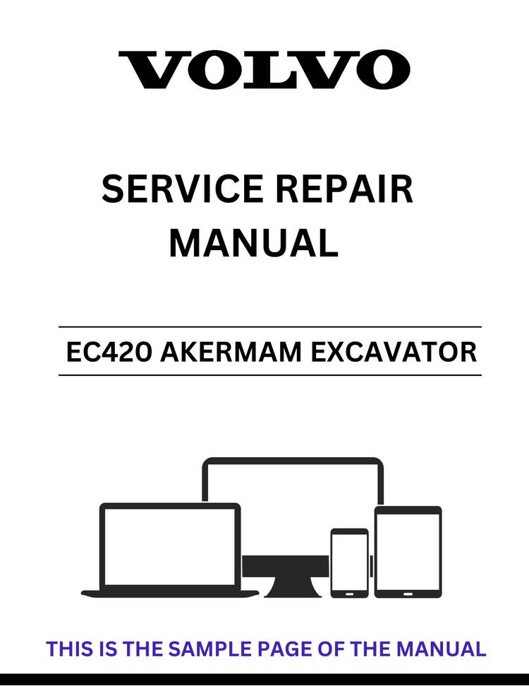 VOLVO EC420 AKERMAM EXCAVATOR SERVICE REPAIR MANUAL - PDF FILE