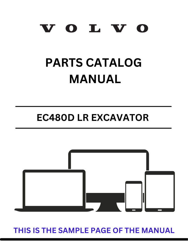 VOLVO EC480D LR EXCAVATOR PARTS CATALOG MANUAL SN 210001-210514,260001-260044,270001-280001 - PDF FILE